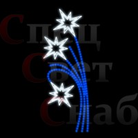 Светодиодная консоль к 9 мая "Звездные цветы" 120х40 см
