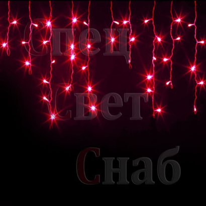 Светодиодная гирлянда бахрома Красная 2x0.6м
